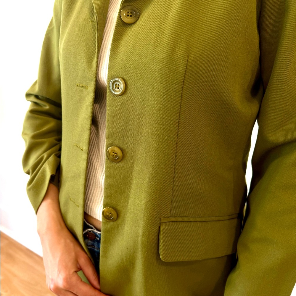Above the knee olive blazer